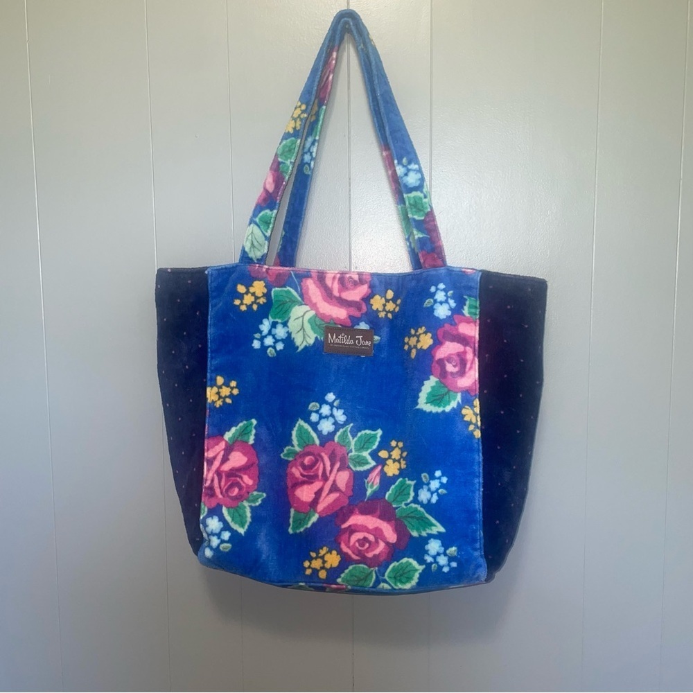 Matilda Jane Sweet Sunshine Blue Floral Beach Tote Bag